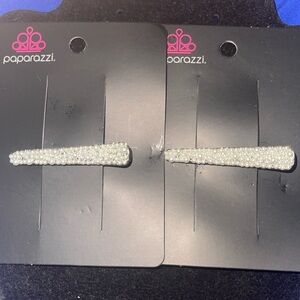 NWT 2 Set White Mini Pearls Hair Clips